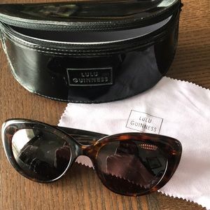 Lulu Guinness cat-eye sunglasses in original case.